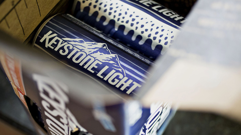 A box of Keystone Light beers