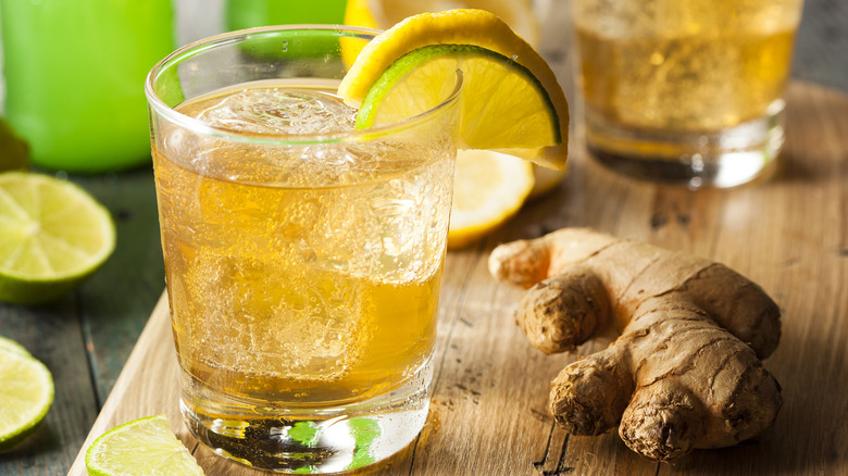 ginger ale in a bottle and mug