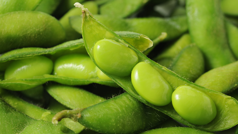 Opened edamame shells 