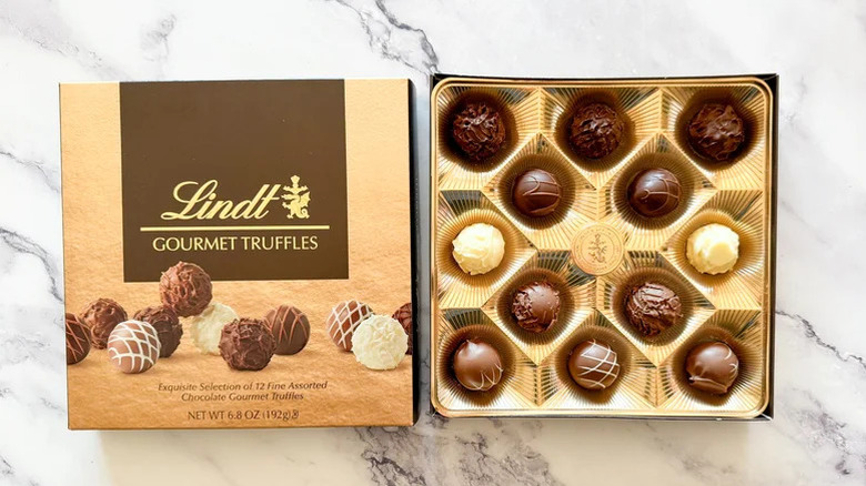 Open box of Lindt Gourmet Truffles
