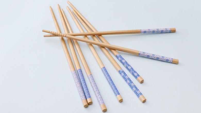 several chopsticks on surface