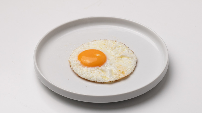 cooked egg on a plate