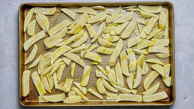 fries on a baking sheet