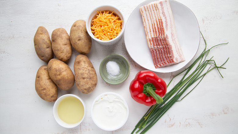 Ingredients for loaded potato skins