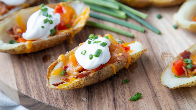 platter of loaded potato skins