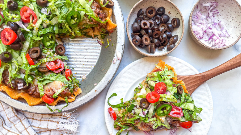 loaded taco pie sliced 