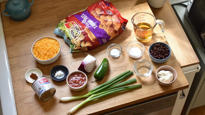 ingredients for loaded tex mex tots