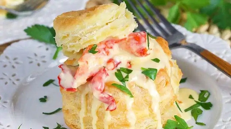 Lobster Newburg in puff pastry