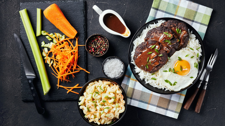 loco moco with side dishes