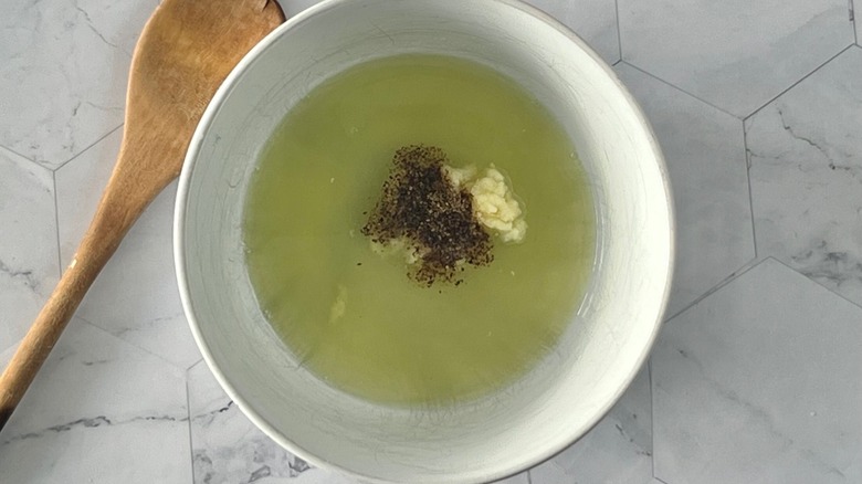 lime juice and seasonings in white bowl