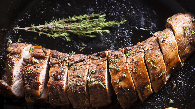 tenderloin served with potatoes