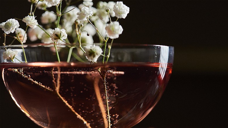 close up of flower garnish