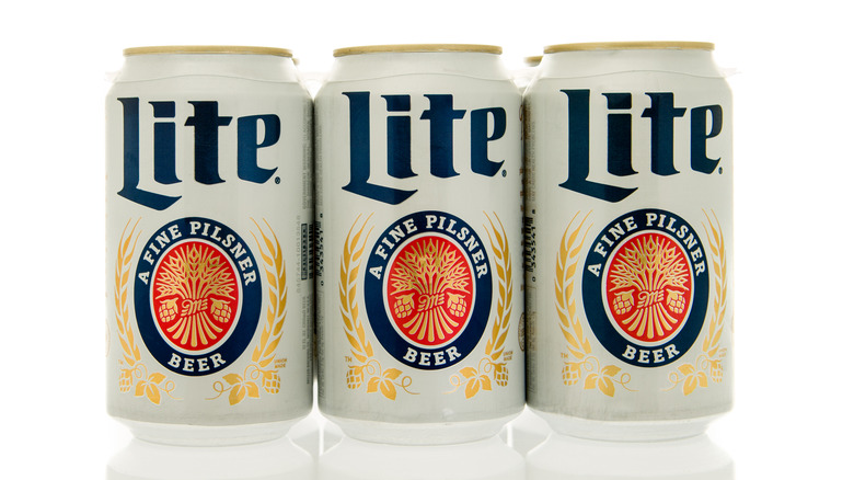 three cans of miller lite