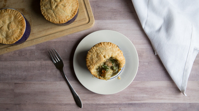 seafood pot pie on dish