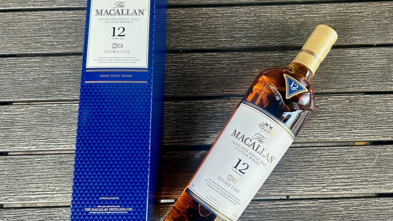 bottle and box of Macallan 12 Double Cask