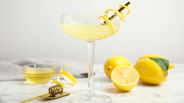 cocktail with lemon twist