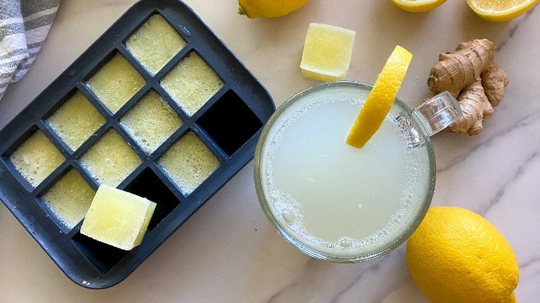 lemon ginger cubes with mug