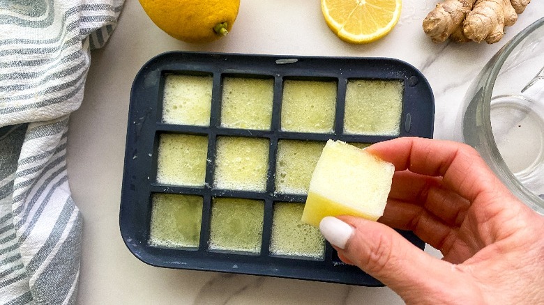 frozen ginger and lemon cubes