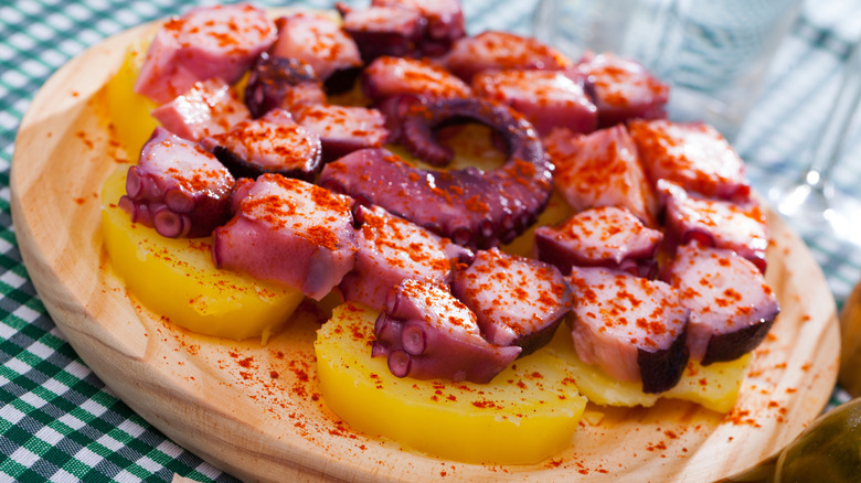 Platter of pulpo a la gallega