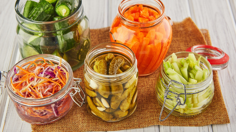 Pickled celery and other veggies