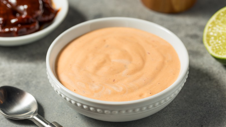 bowl of creamy barbecue sauce