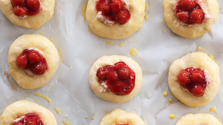 tray of cherry kolaches