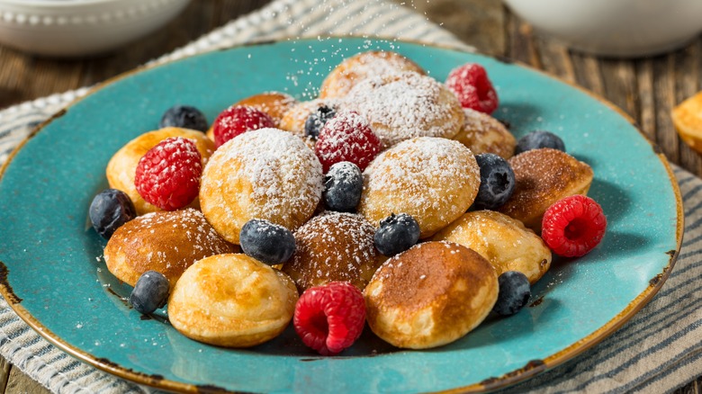 plate of mini dutch baby pancakes