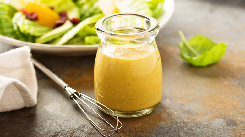 jar of homemade salad dressing