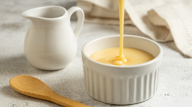 sweetened condensed milk in dish