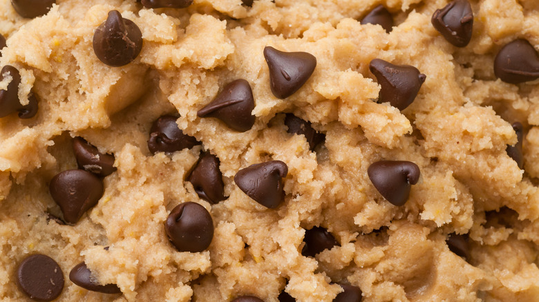 Chocolate-chip cookie dough close-up