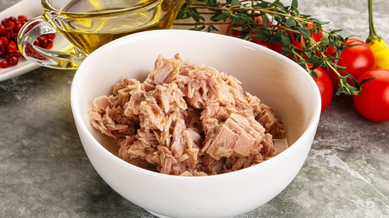 bowl of canned tuna