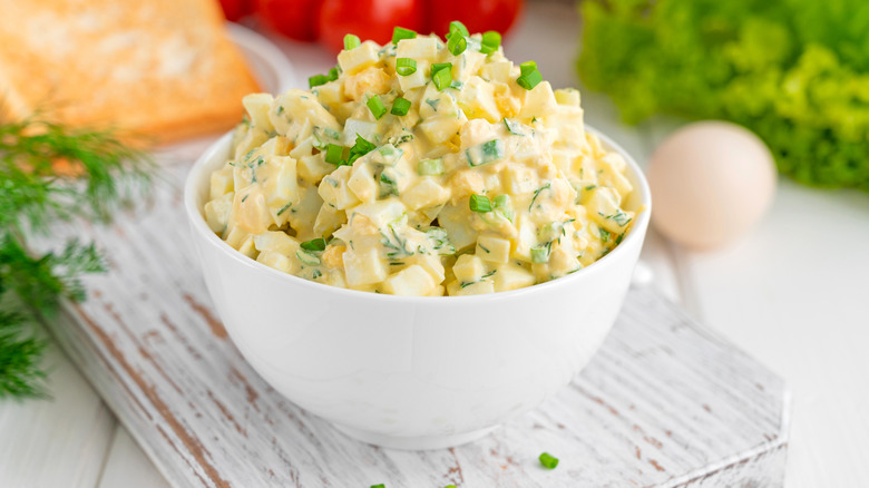 Egg salad with scallions