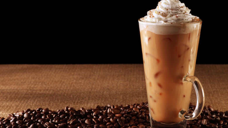 Iced coffee with whipped cream