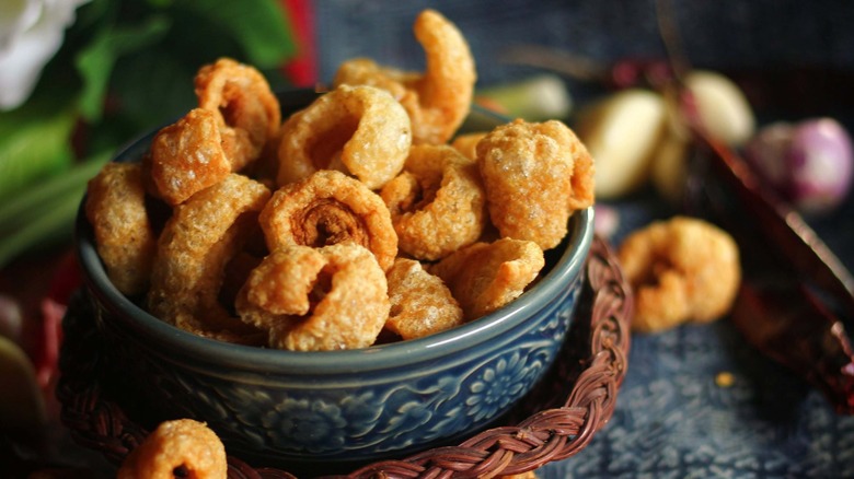 pork rinds in a bowl