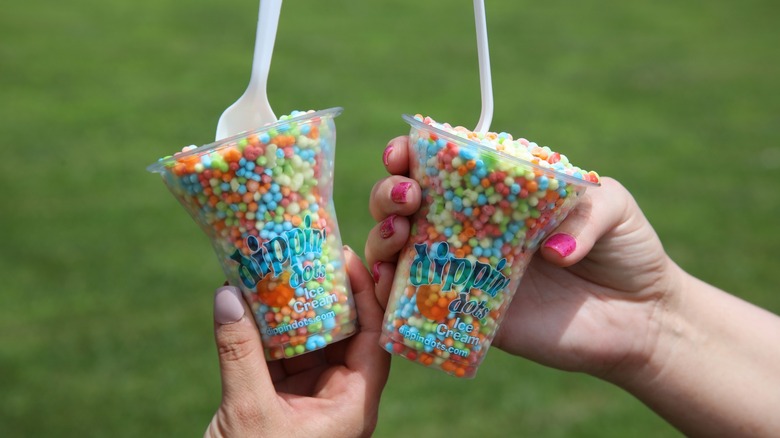 Several bowls of Dippin' Dots