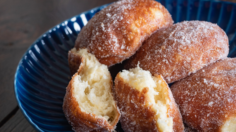 Bowl of malasada donuts