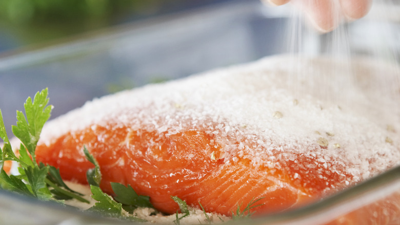 salmon curing with kosher salt