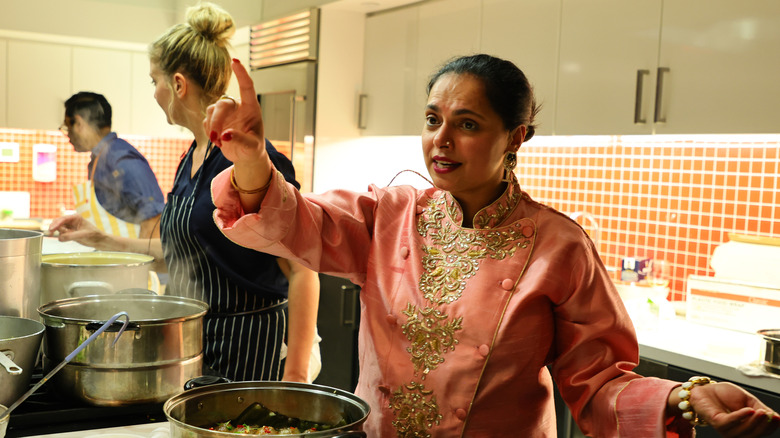 Maneet Chauhan speaking in kitchen