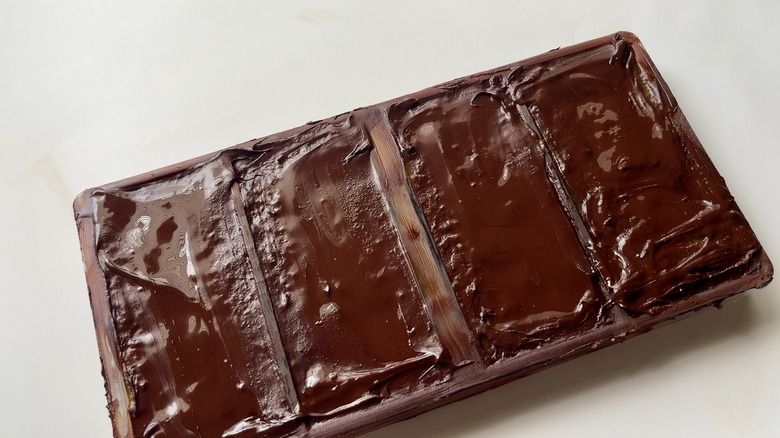 melted chocolate in candy mold