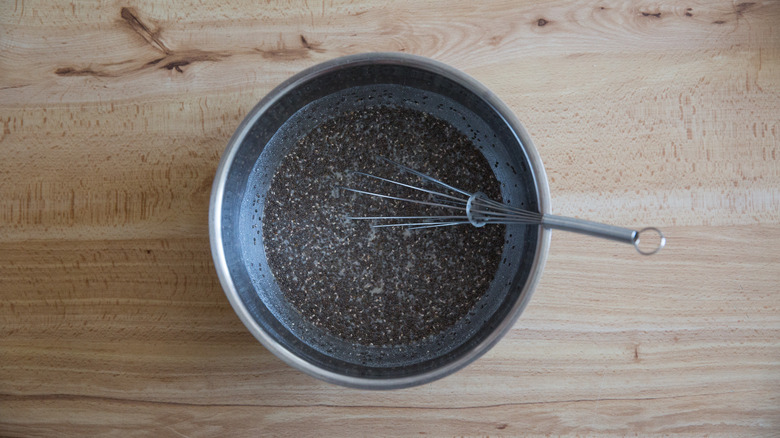 chia seed pudding in bowl 