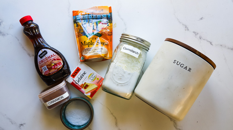 Ingredients for maple cinnamon marshmallows