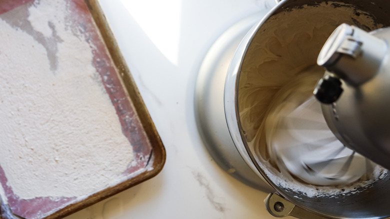 Stand mixer beating marshmallow