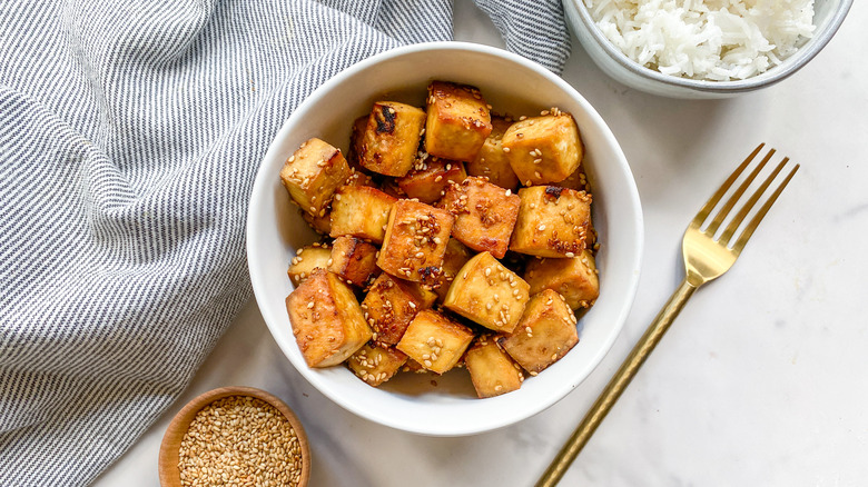 tofu in bowl