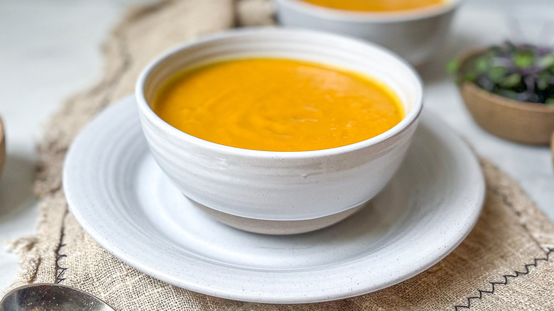 ungarnished bowl of acorn soup