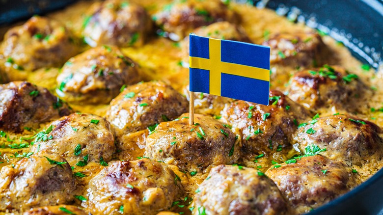 Plate of Swedish meatballs