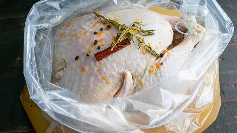 Turkey in brine bag