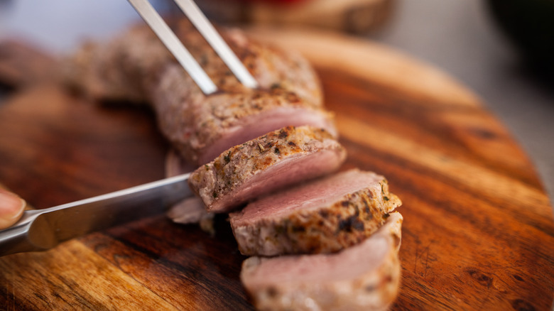 closeup of pork tenderloin