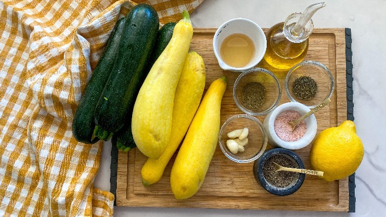 ingredients for grilled squash