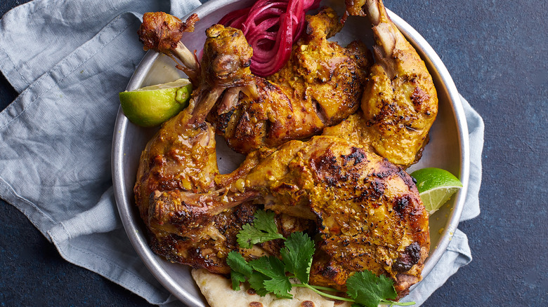 Tandoori chicken on platter