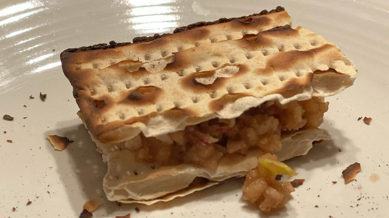 Maror Charoset Matzoh sandwich 